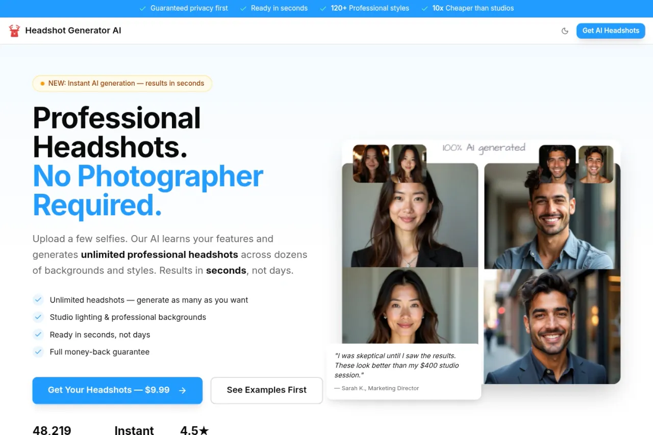 Preview of Headshot Generator AI